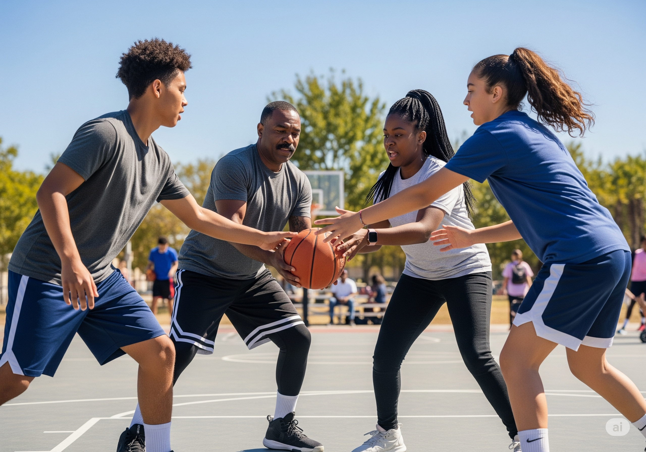 people playing basketball AI image