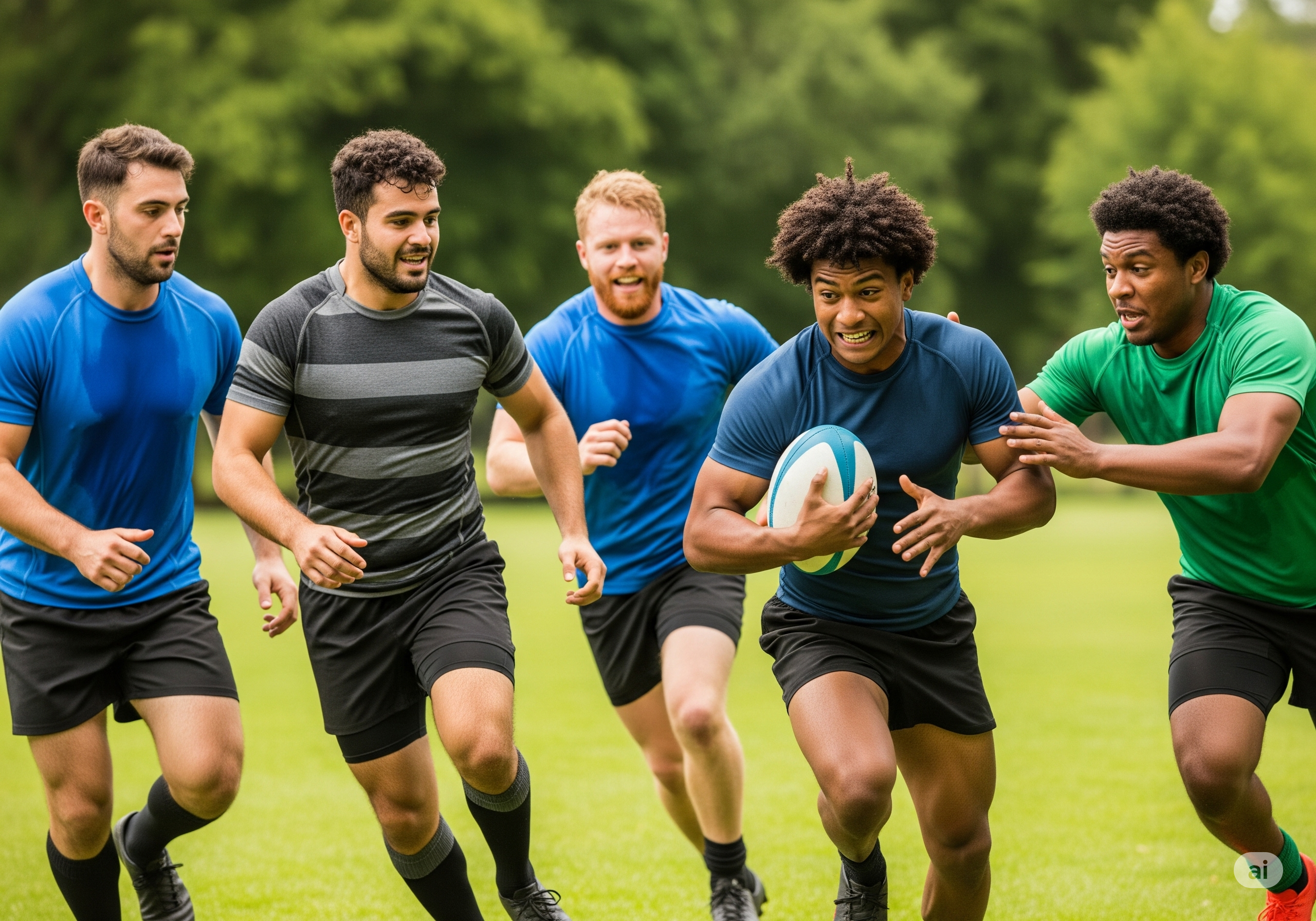 people playing rugby AI image