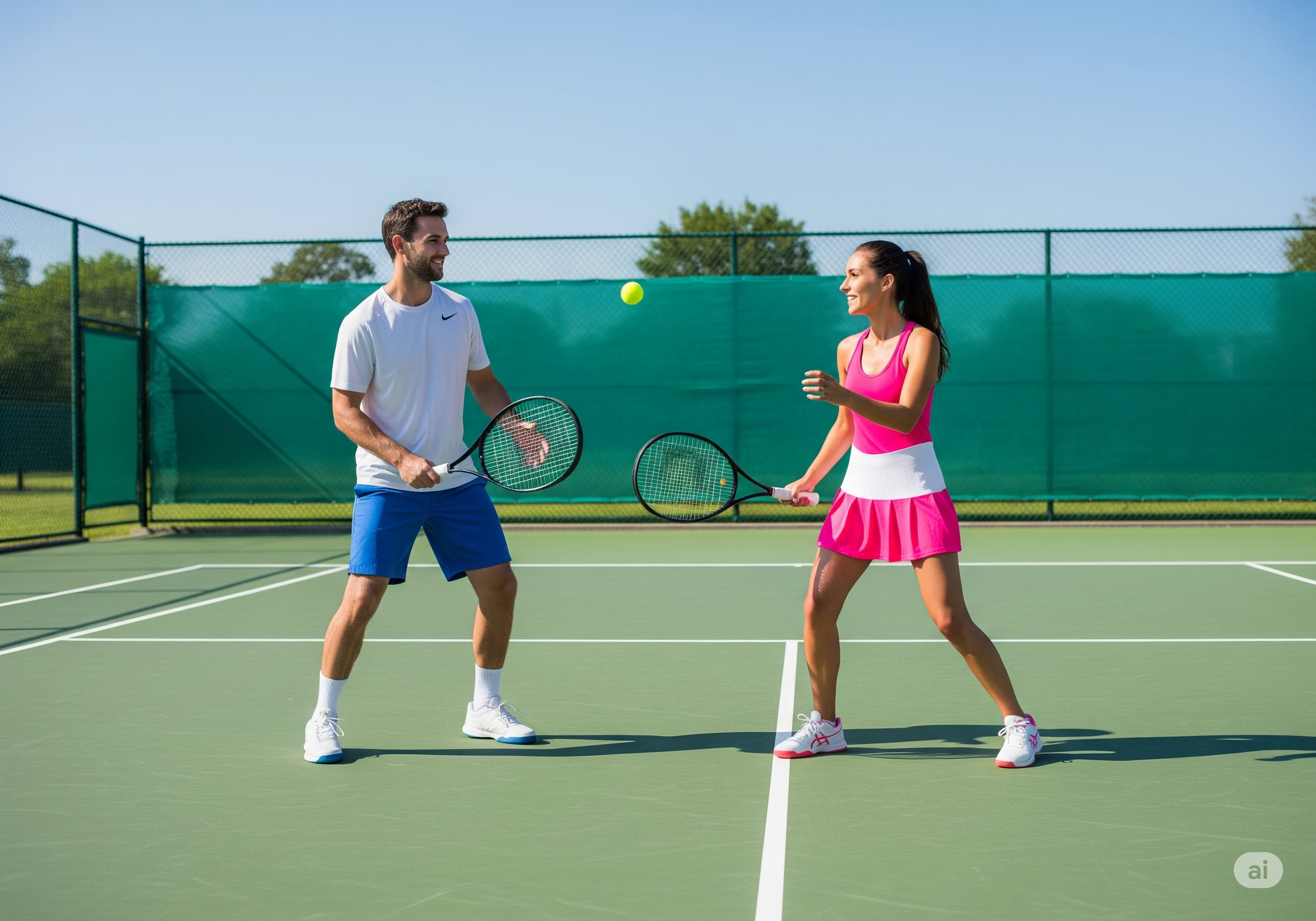 people playing tennis AI image